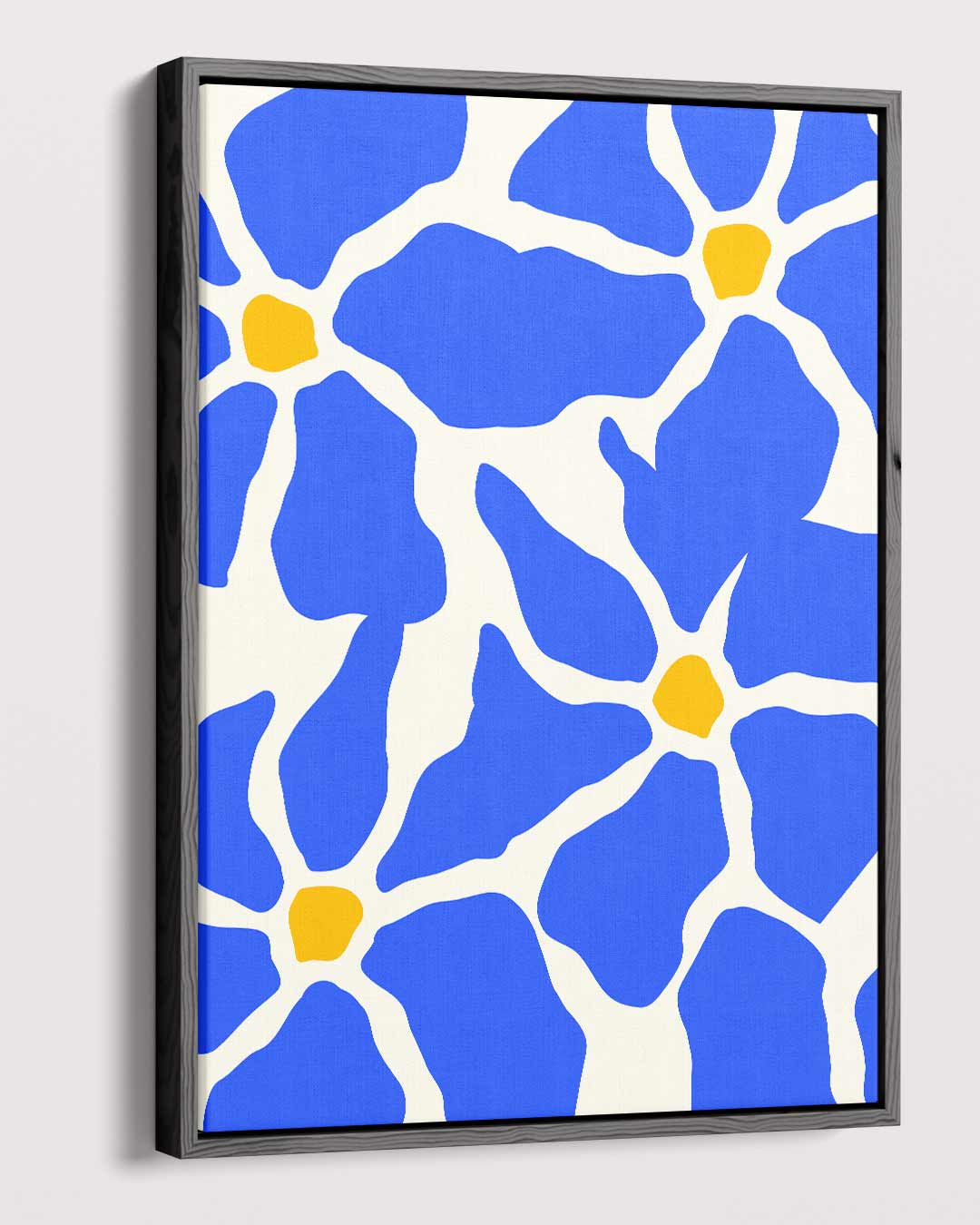 Bloemenpracht in Blauw – dibond kunstwerk als wanddecoratie