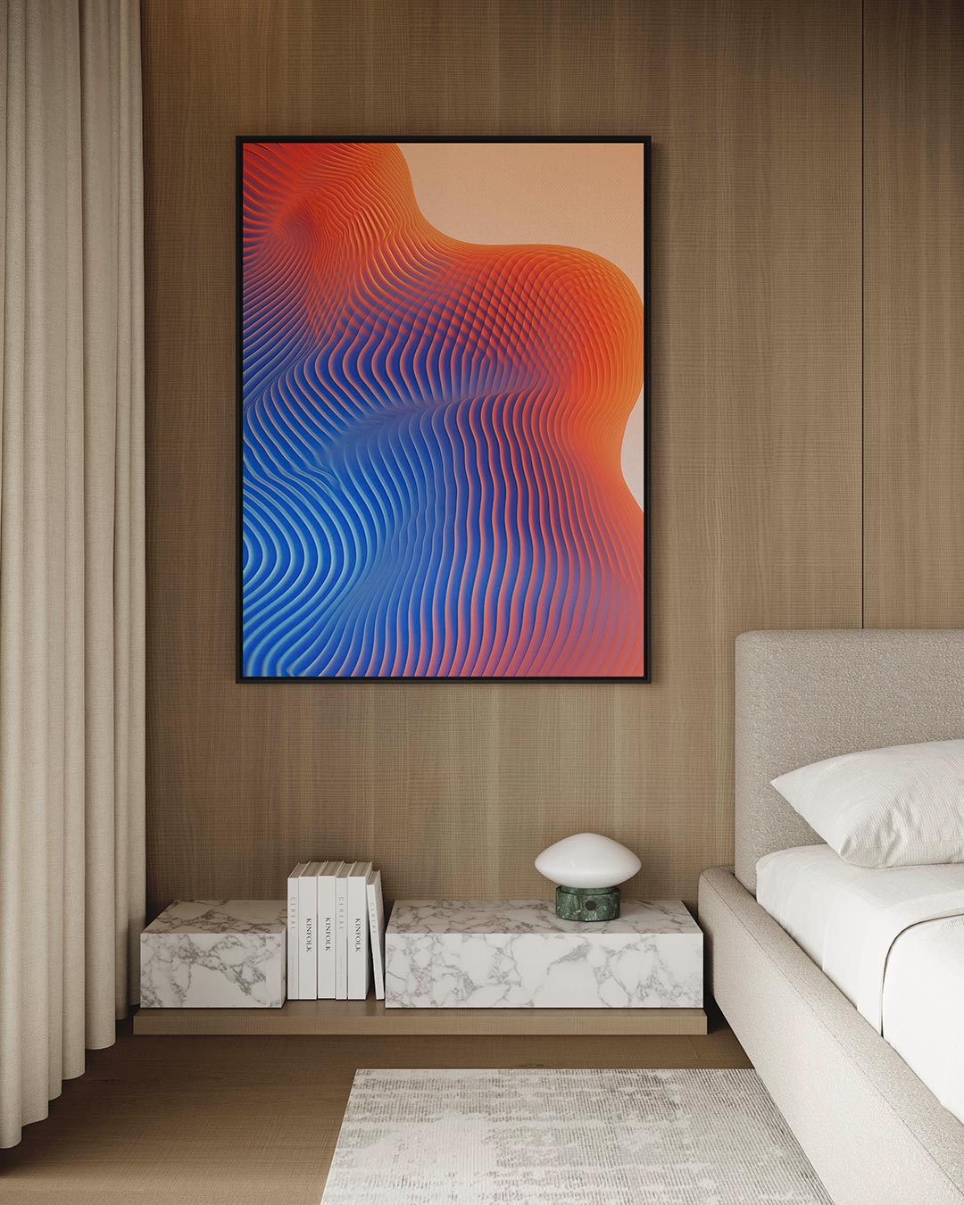 Golvende kleuren – Wanddecoratie kunstwerk – kunstwerk op canvas, dibond of plexiglas