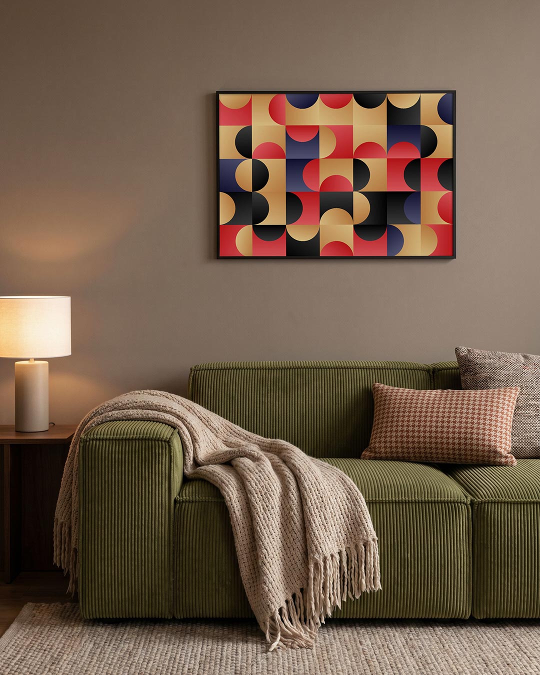 Vormritme en kleur – geometrische Bauhaus poster in liggend formaat