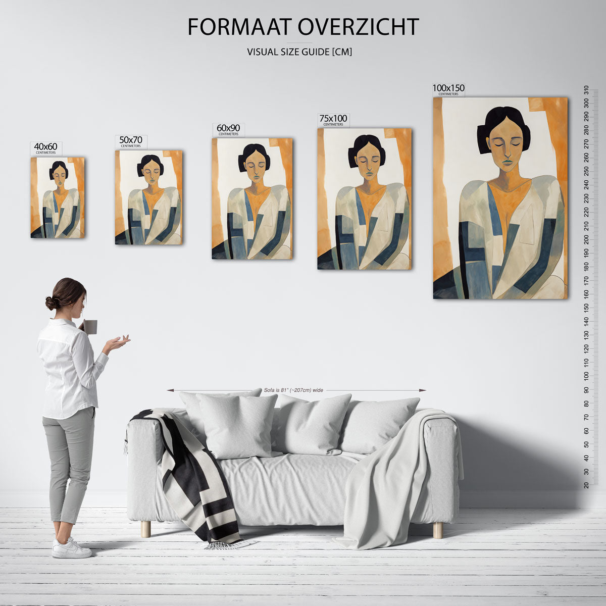 Gestileerde vrouw – staande wanddecoratie van WallArtistic