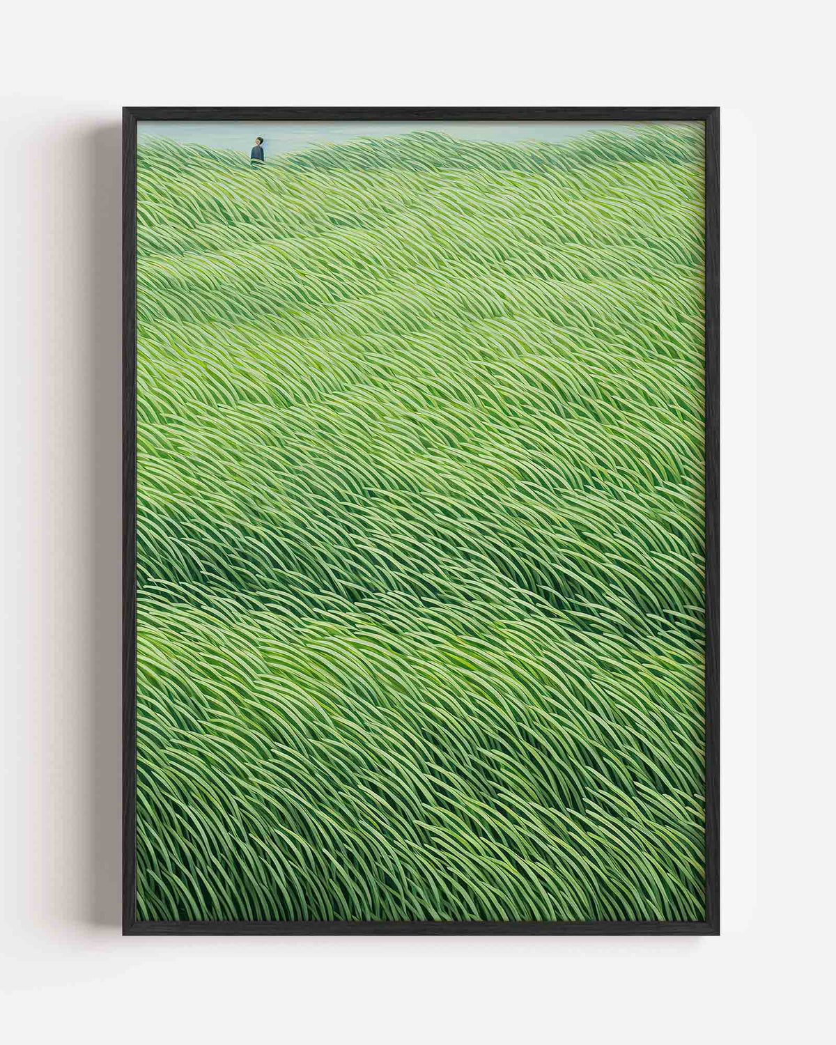 Golvend gras – kleurrijke illustratie portret poster als wanddecoratie