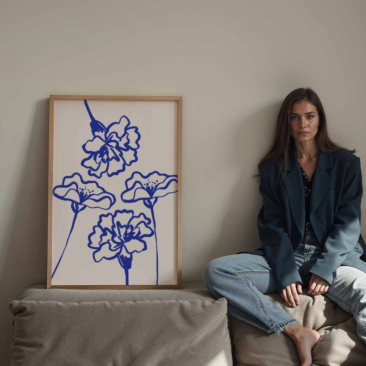 Moderne Bloemenpracht – staande keuken wanddecoratie van WallArtistic