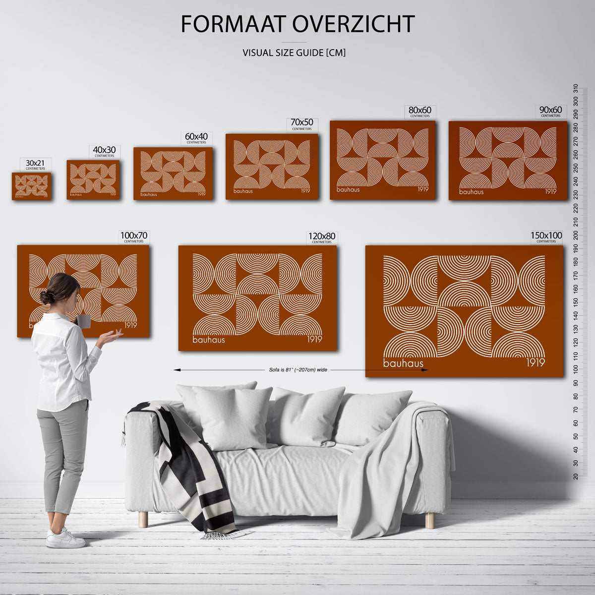 Cirkelritme en lijnen – Bauhaus poster als geometrische wanddecoratie