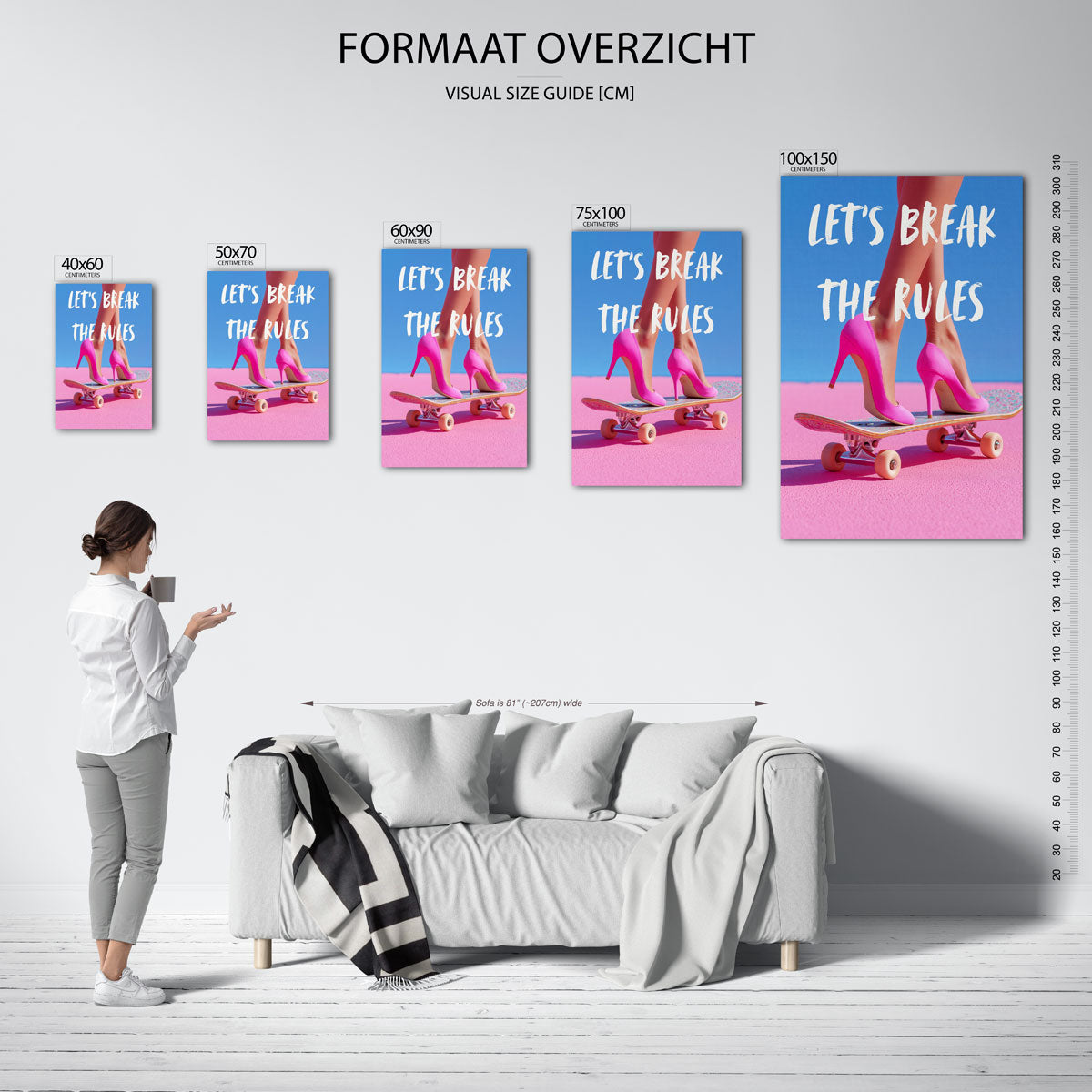 Gedurfde stijl – staand wanddecoratie kunstwerk