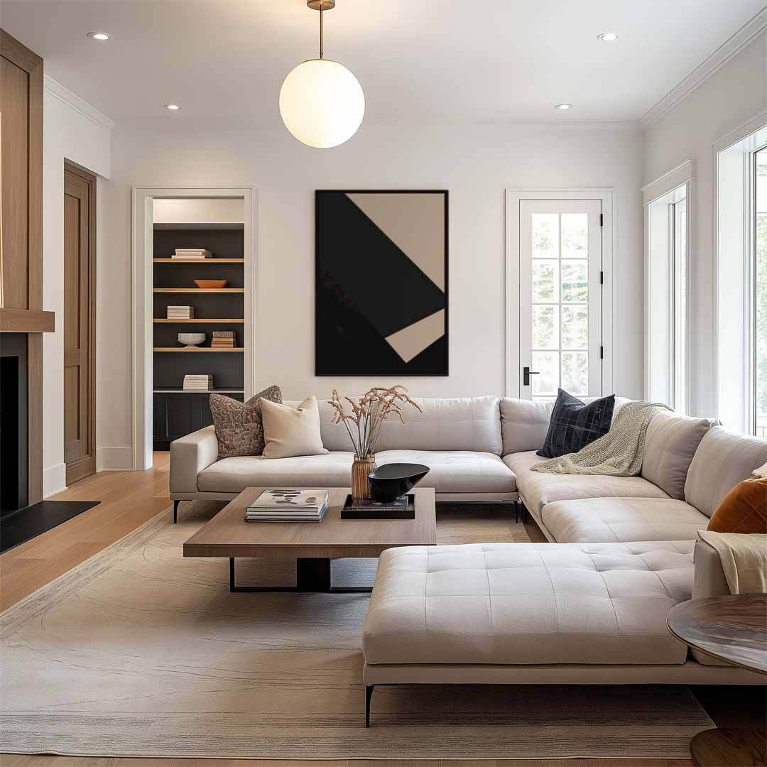 Abstracte Geometrische Compositie – staand kunstwerk voor modern interieur