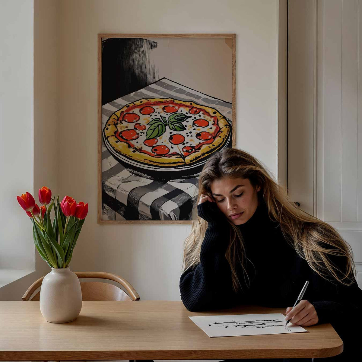 Pizza Art – keuken poster als sfeervolle staande wanddecoratie