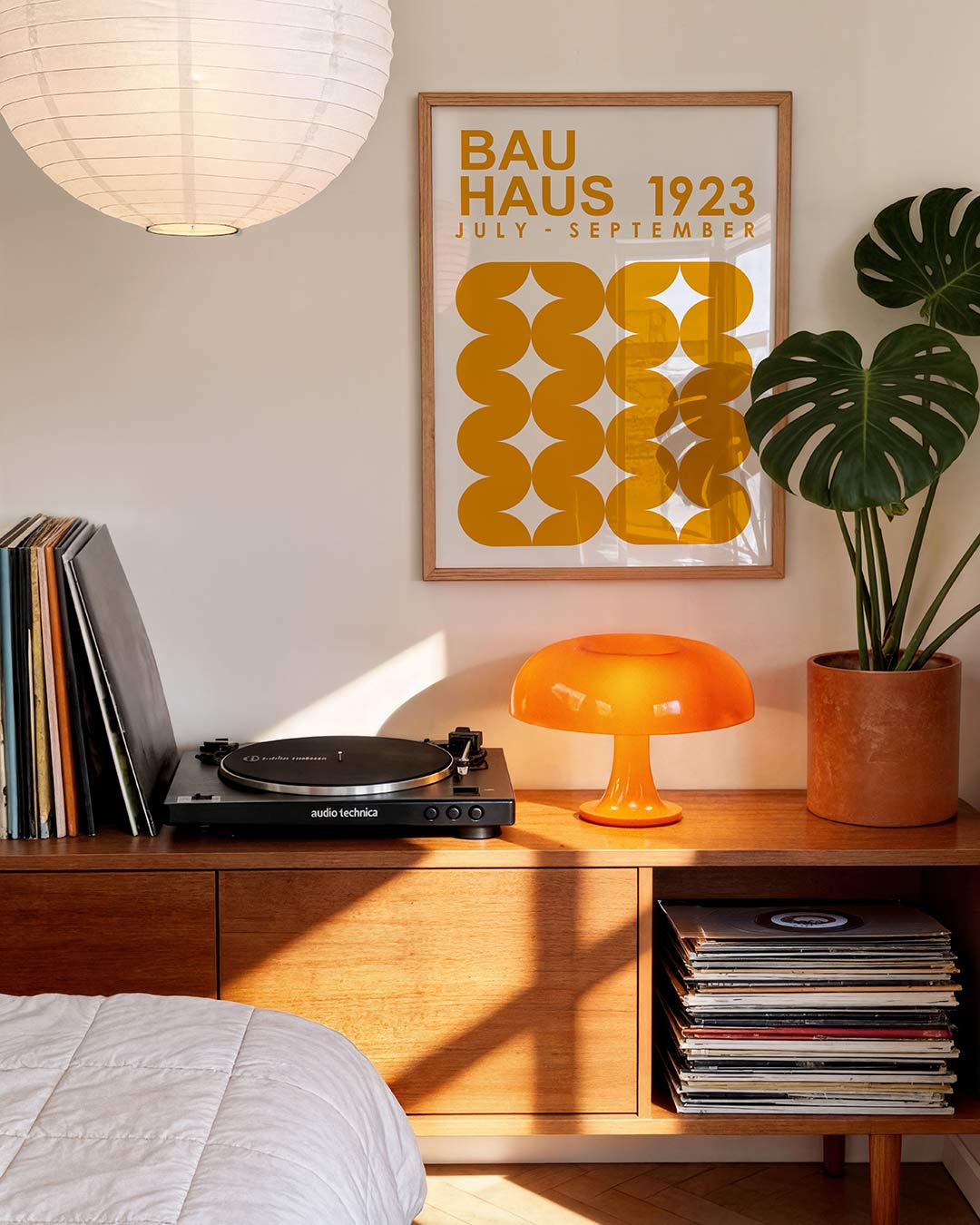 Vormritme en kleur – geometrische Bauhaus poster in staand formaat