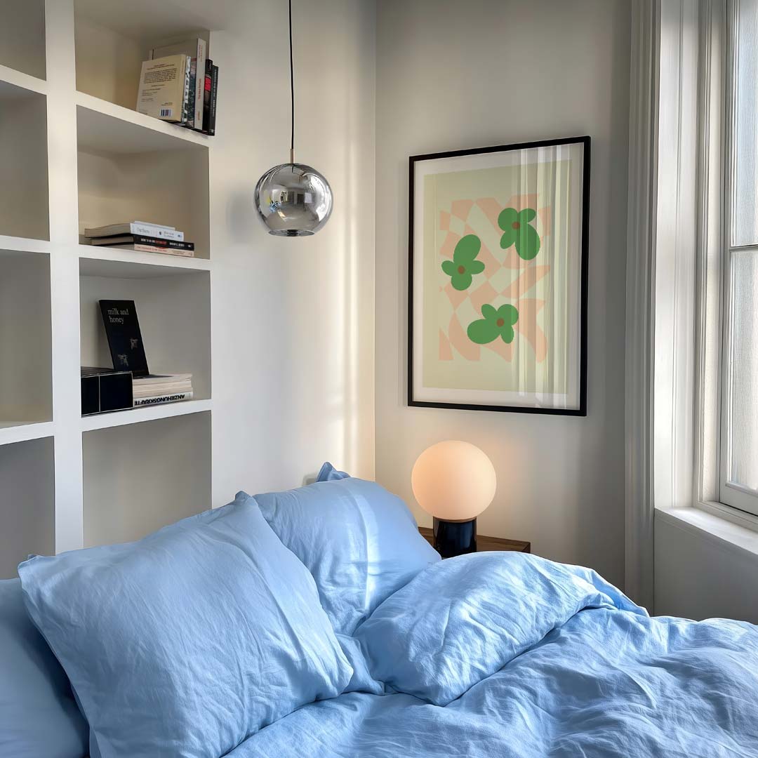 Bloemen in Golfjes – staande moderne wanddecoratie van WallArtistic