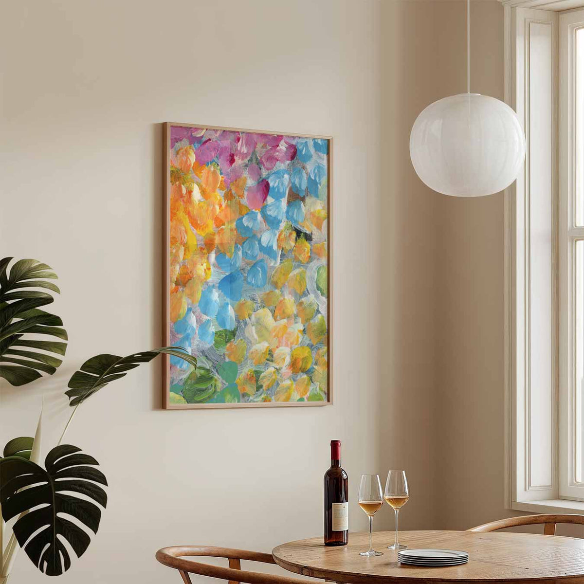 Kleurrijke Bloemendroom – staande Popart wanddecoratie van WallArtistic