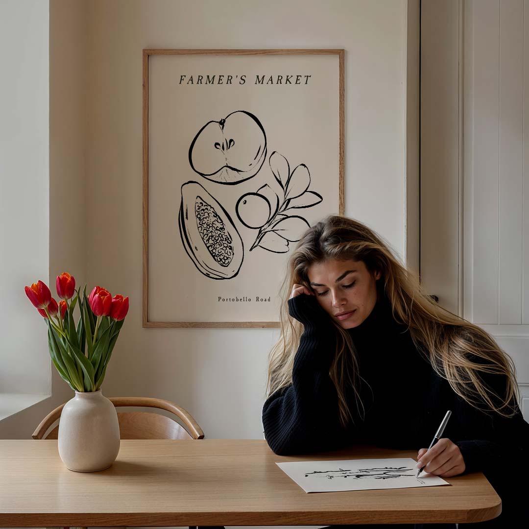 Stijlvolle Portobello Road – culinaire wandkunst als portret poster