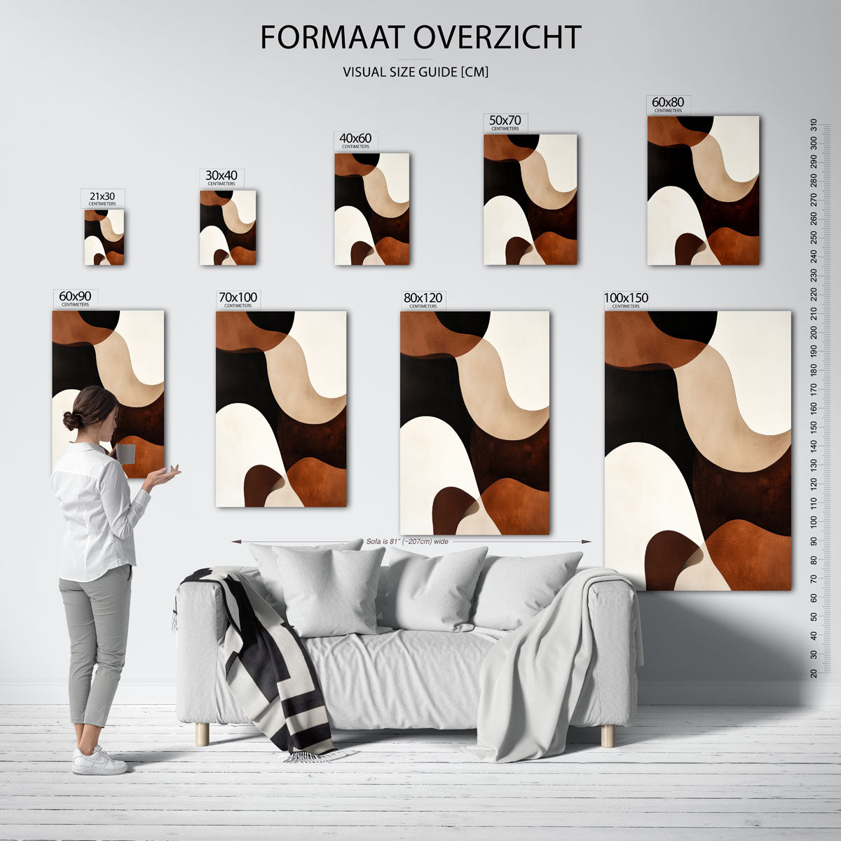 Abstracte vormen – staande muurposter voor een modern interieur