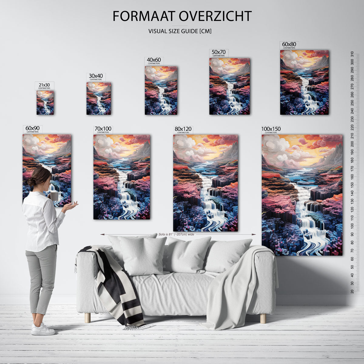 Abstracte landschap – staande muurposter met surrealistische uitstraling