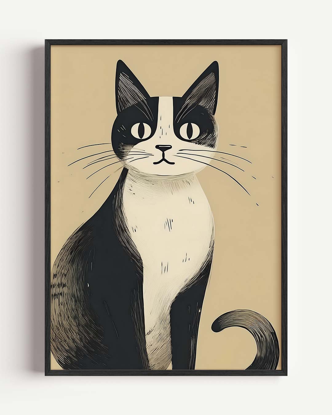 Stijlvolle Kattenillustratie – dieren portret poster als wanddecoratie