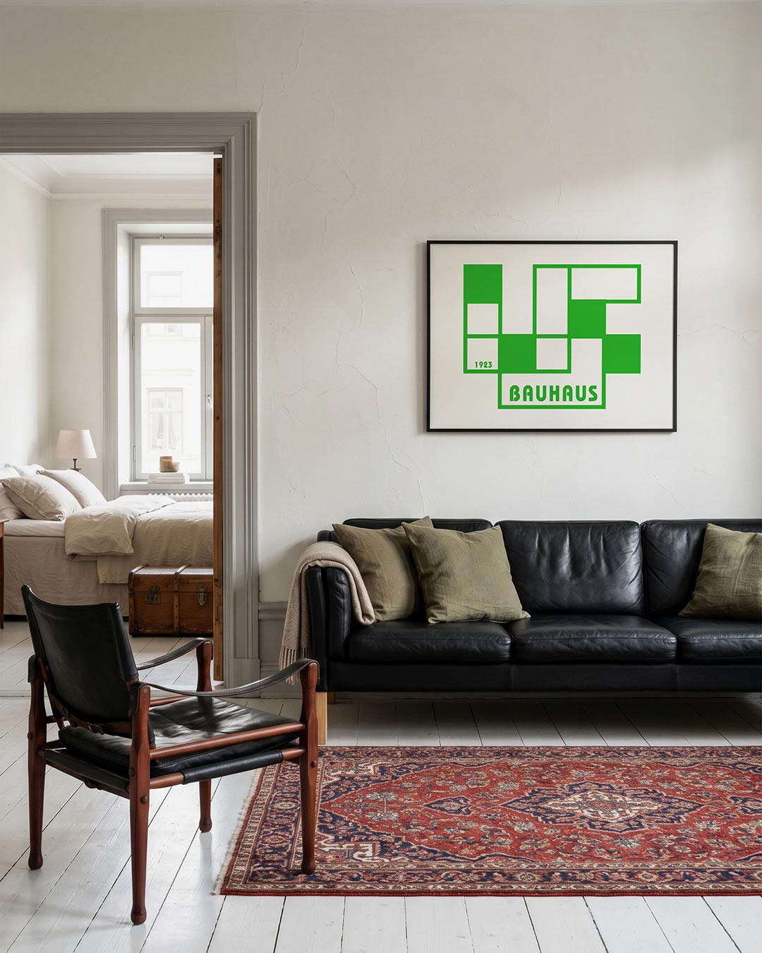 Geometrische vlakverdeling – geometrische Bauhaus poster in liggend formaat