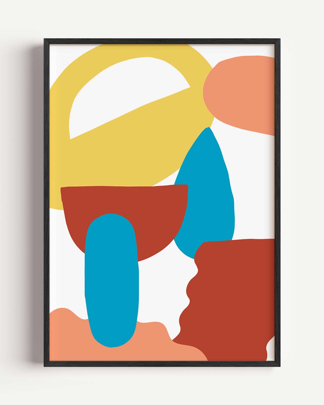 Kleurrijke Abstracte Vormen – kleurrijke abstracte portret poster als wanddecoratie