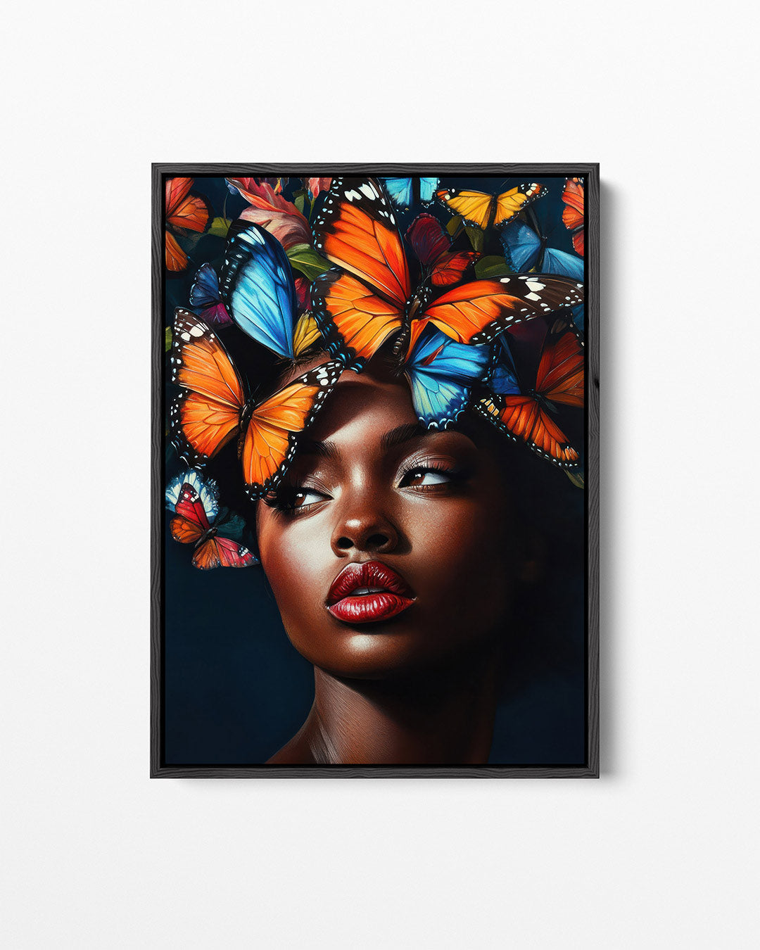 Vlinders en portret – staand wanddecoratie kunstwerk