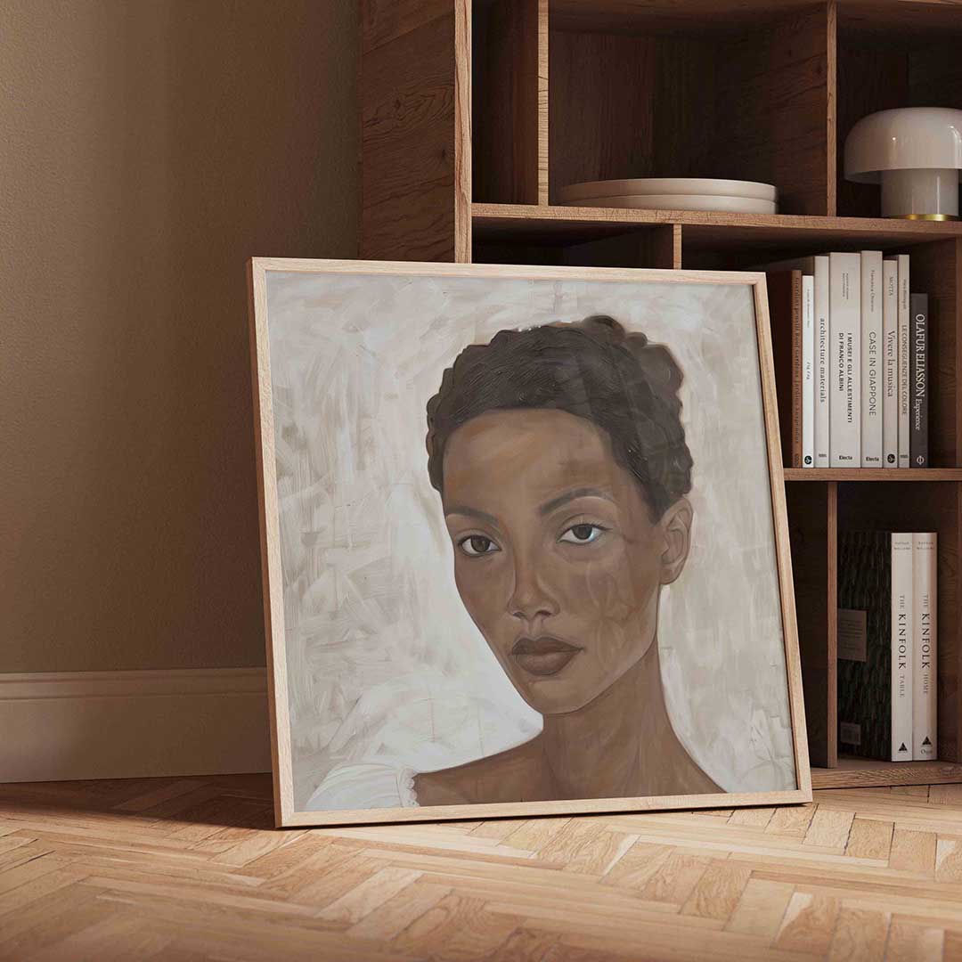 Portret van vrouw – moderne wandkunst als vierkante poster