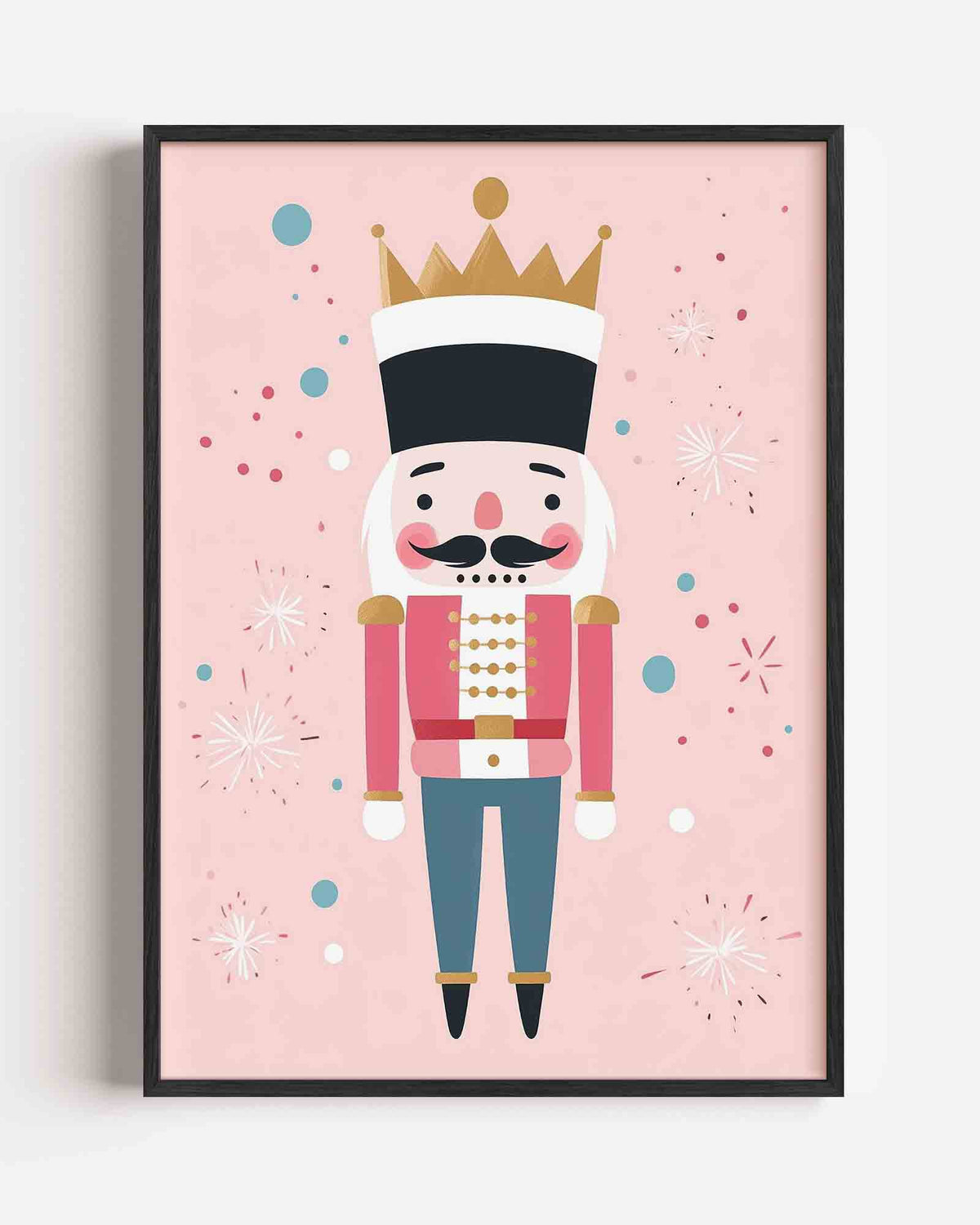 Notenkraker op roze – kids portret poster als wanddecoratie