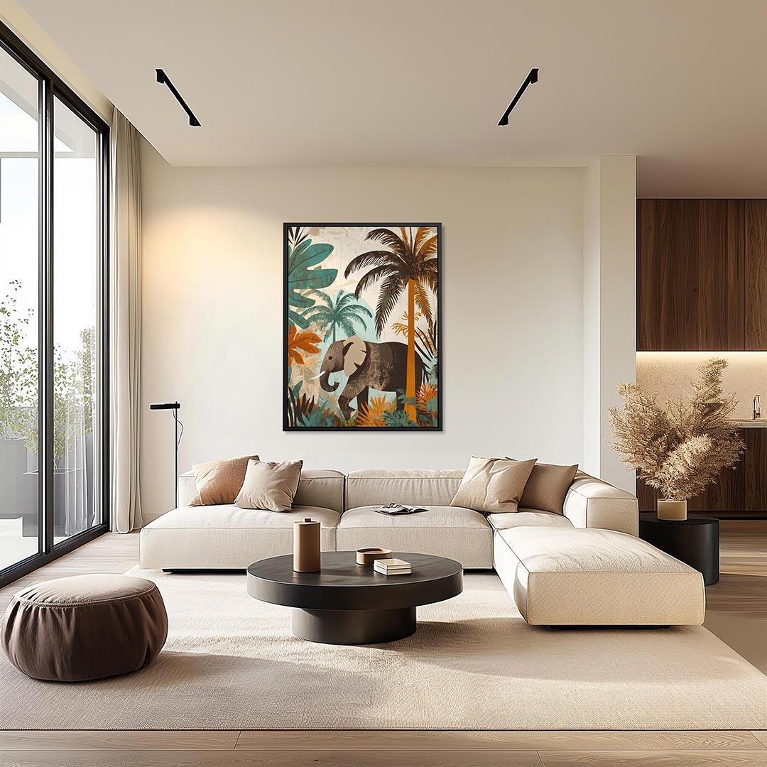 Jungle olifant – staand wanddecoratie kunstwerk