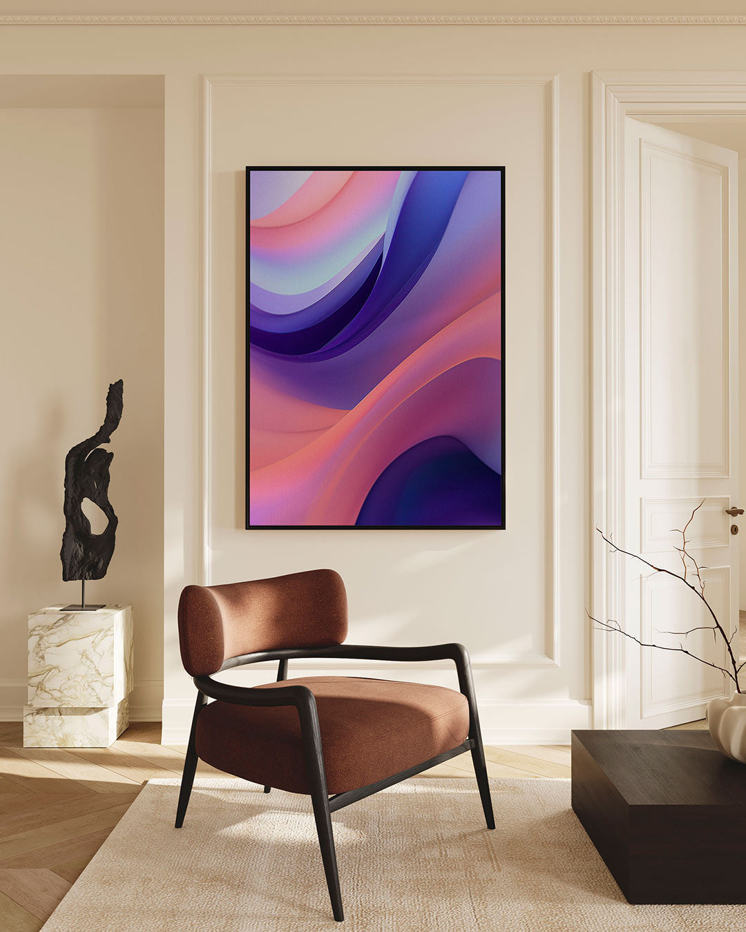 Golvende kleuren – Overgangen – staande wanddecoratie