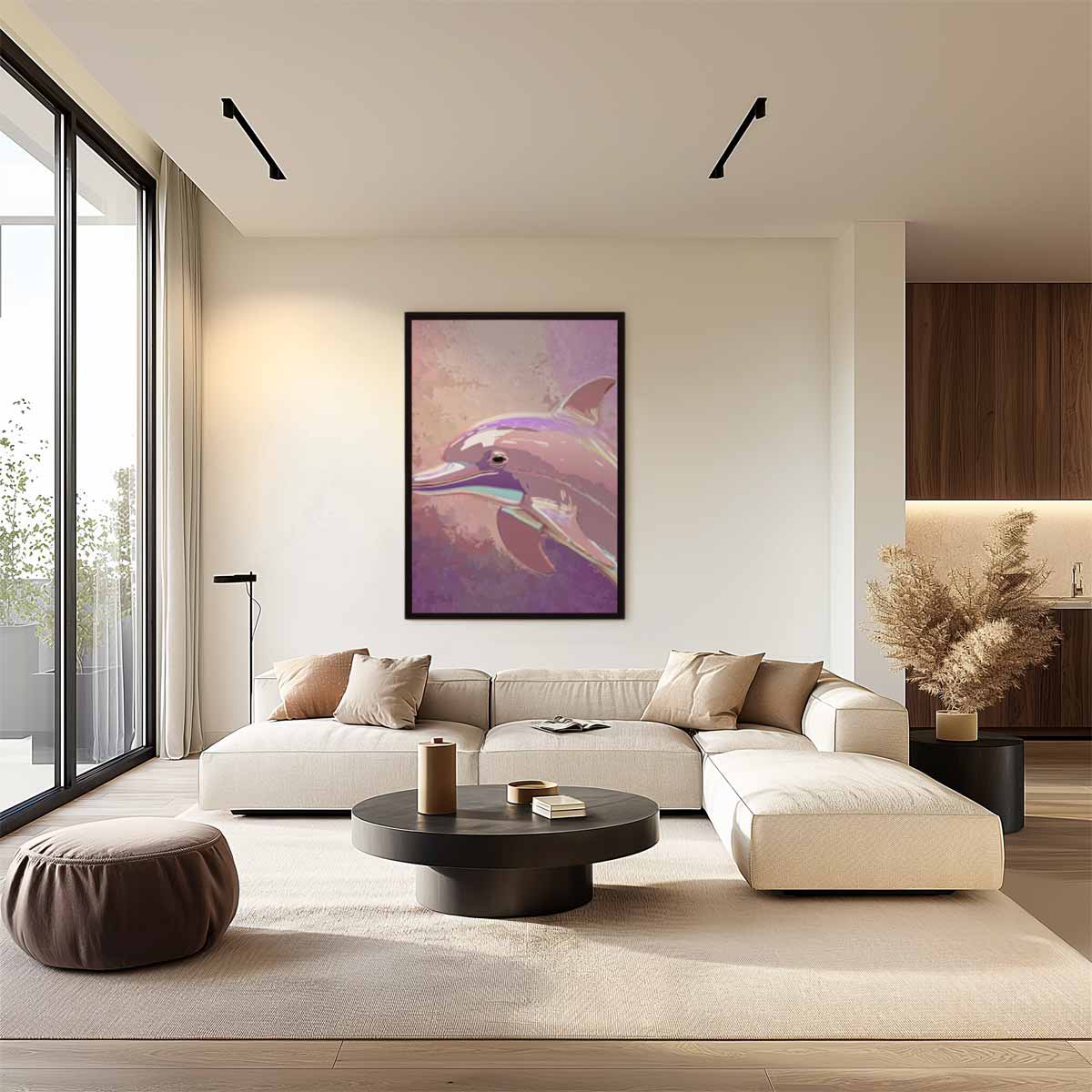 Dromerige Dolfijn Kunstwerk – staand kunstwerk voor modern interieur