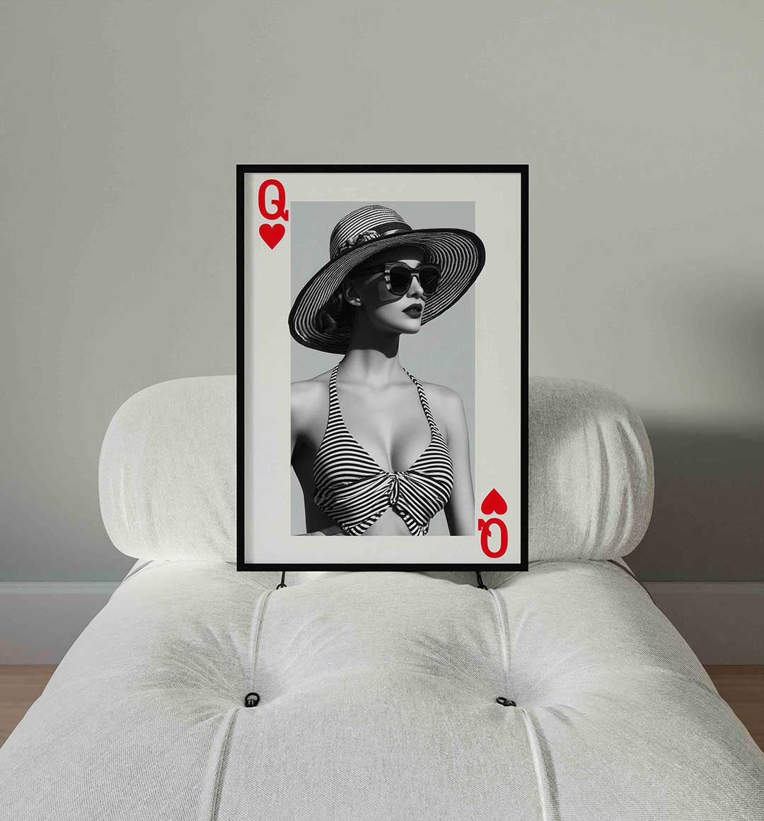 Vrouw met hoed – staande Pop Art wanddecoratie van WallArtistic