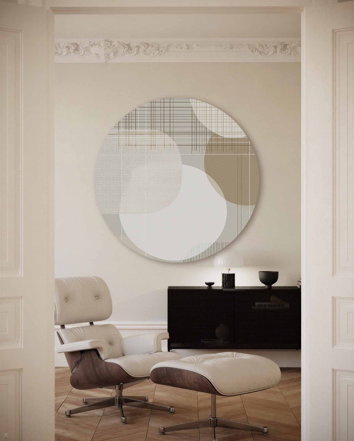 Abstracte vormen – moderne abstracte muurcirkel voor aan de muur