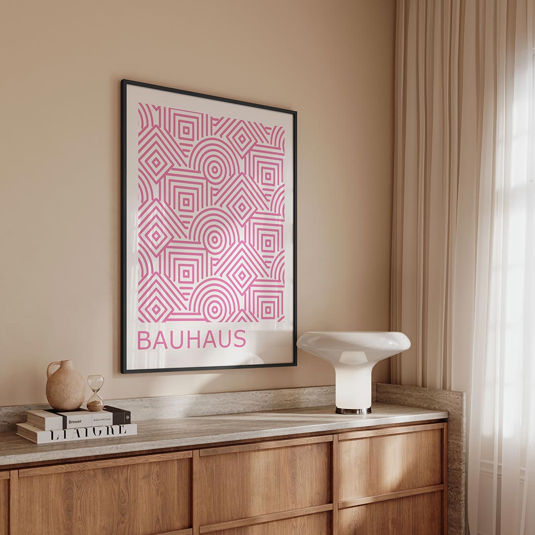 Lijnen en patronen – geometrische Bauhaus poster in staand formaat