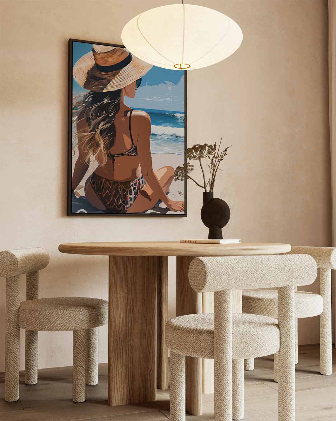 Stranddromen in de Zomerzon – staand kunstwerk voor modern interieur