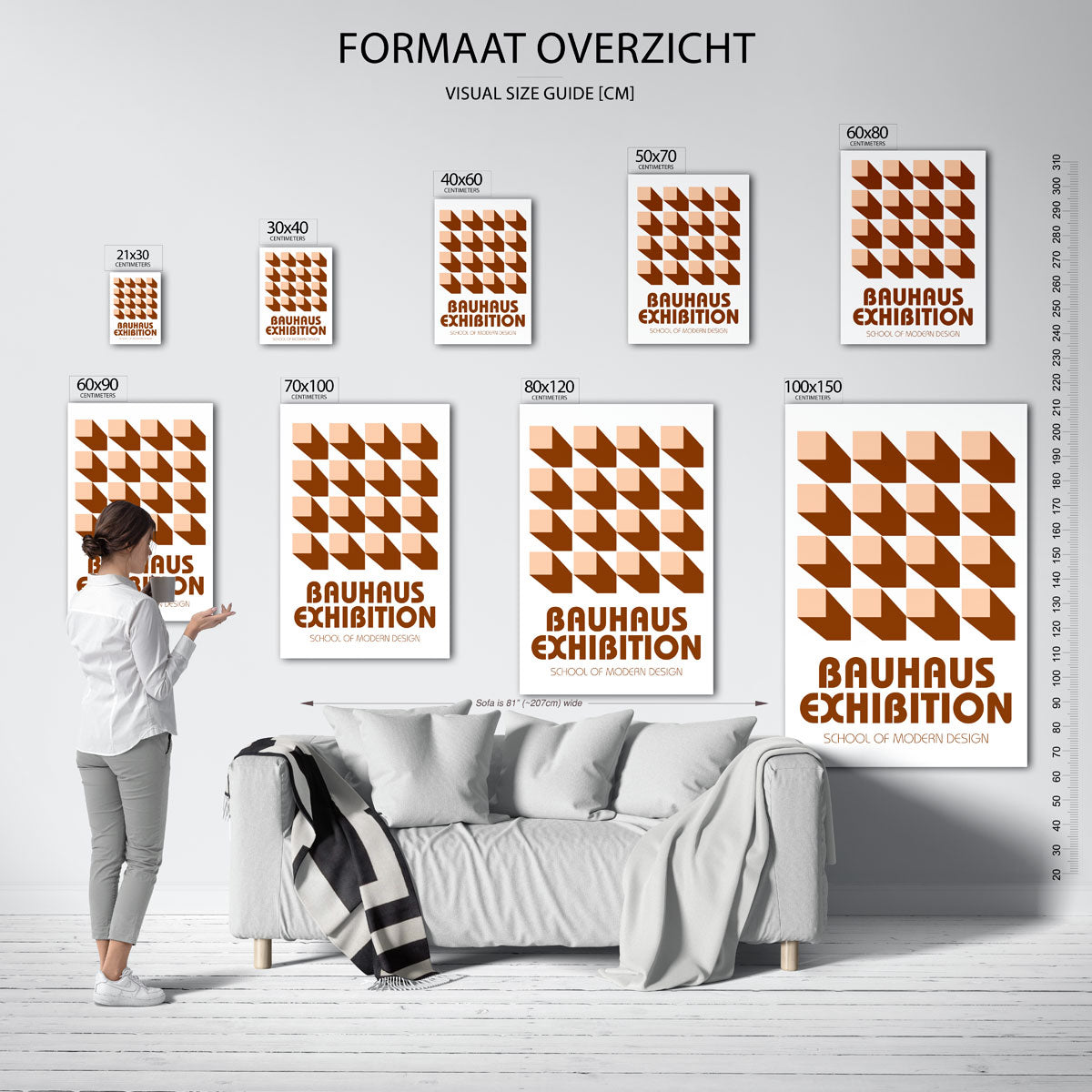 Vorm en schaduw – Bauhaus poster als moderne geometrische wanddecoratie