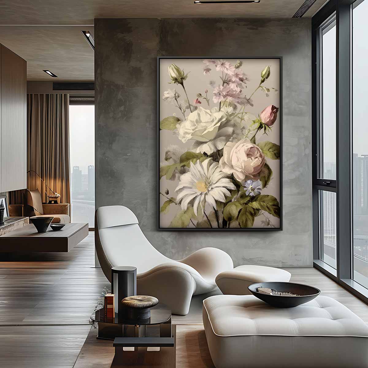 Bloemenpracht Schilderij – canvas kunstwerk als wanddecoratie