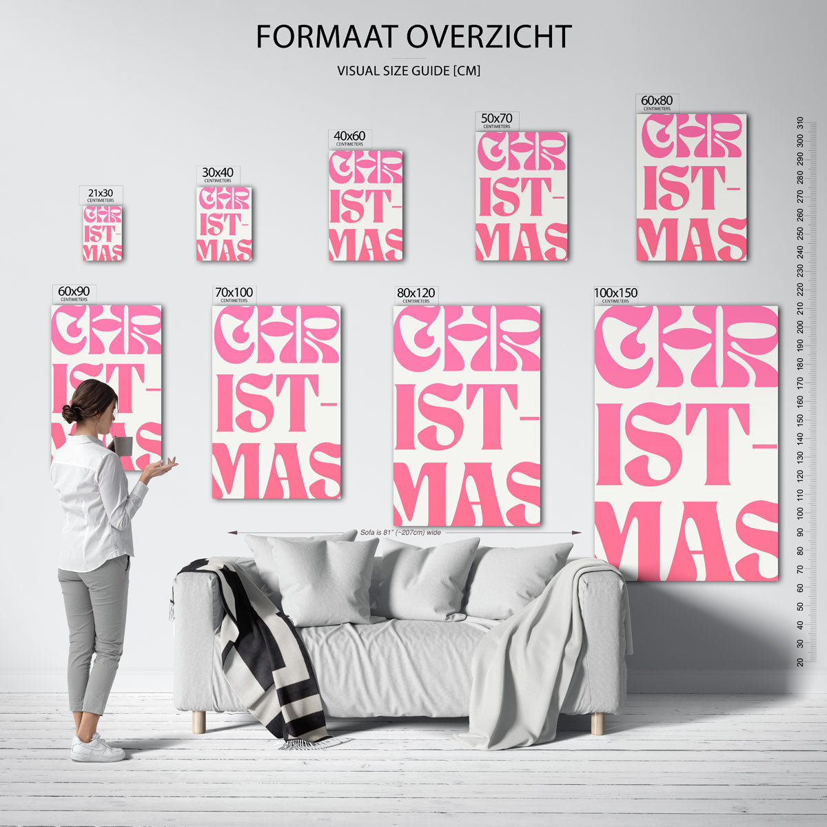 Christmas typografie – staande muurposter voor kerst