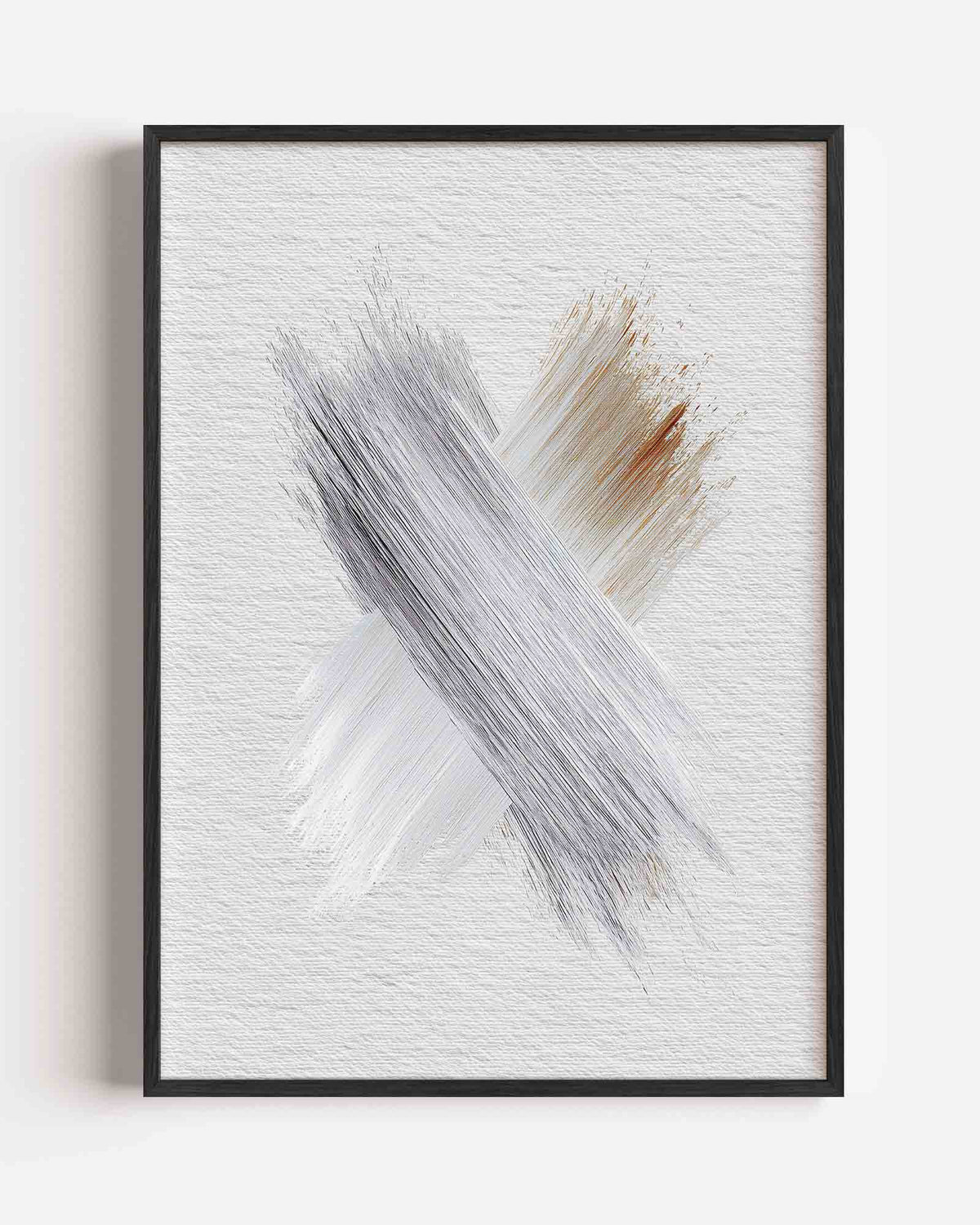Kruisende penseelstreken – abstracte portret poster als wanddecoratie