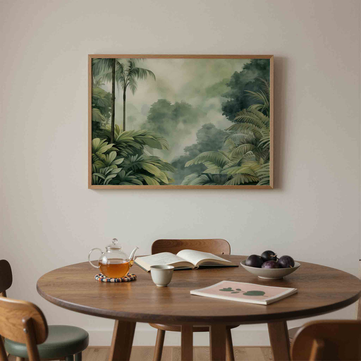 Tropische bladeren – liggende jungle wanddecoratie van WallArtistic