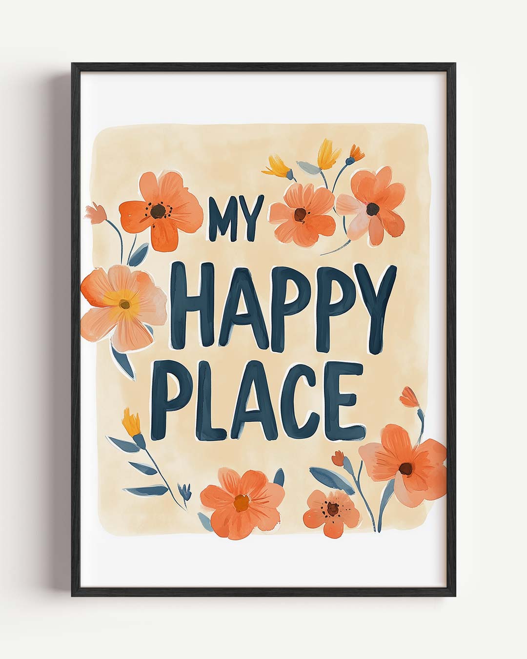 My Happy Place Bloemenposter – kids portret poster als wanddecoratie