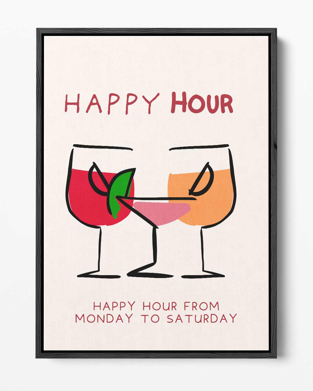 Happy Hour Glaskunstwerk – portret kunstwerk als wanddecoratie