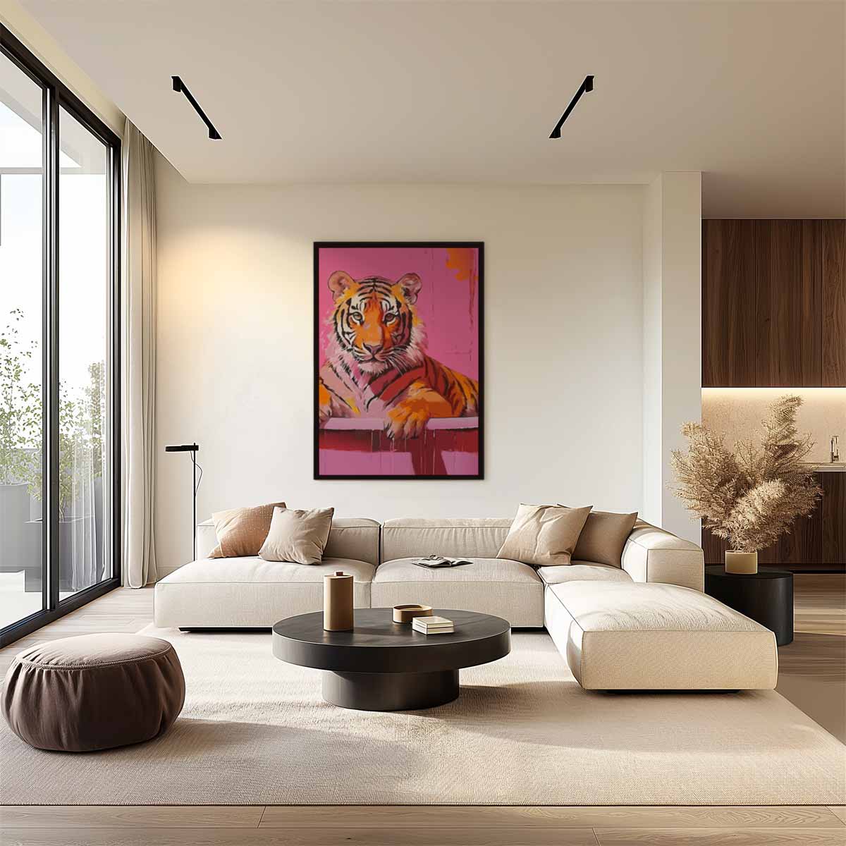 Kleurrijke Tijger Kunst – staand kunstwerk voor modern interieur