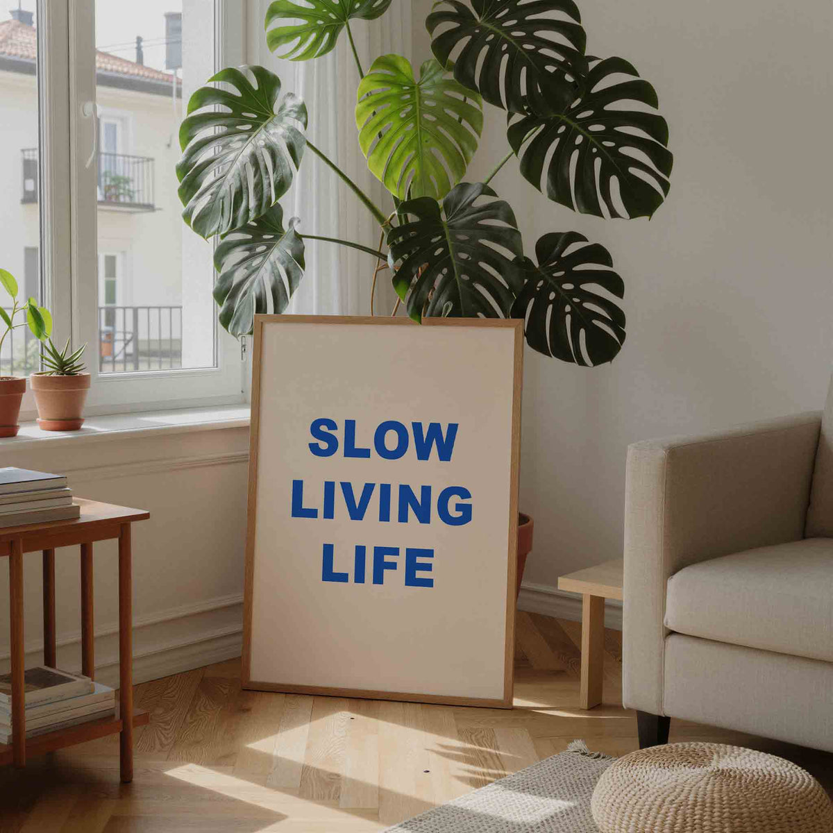 Slow living life – staande Slow Living wanddecoratie van WallArtistic
