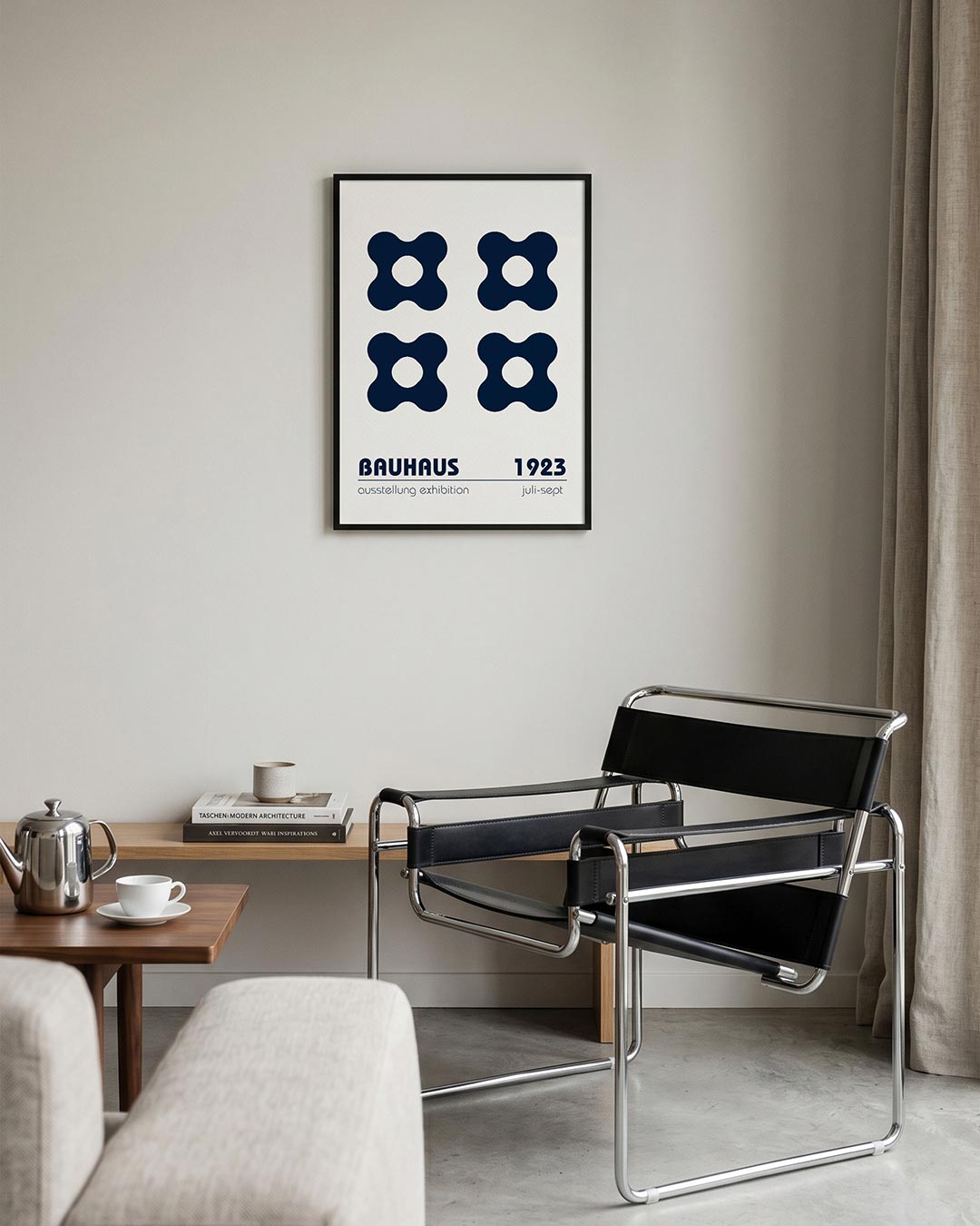 Vormritme en balans – geometrische Bauhaus poster in staand formaat