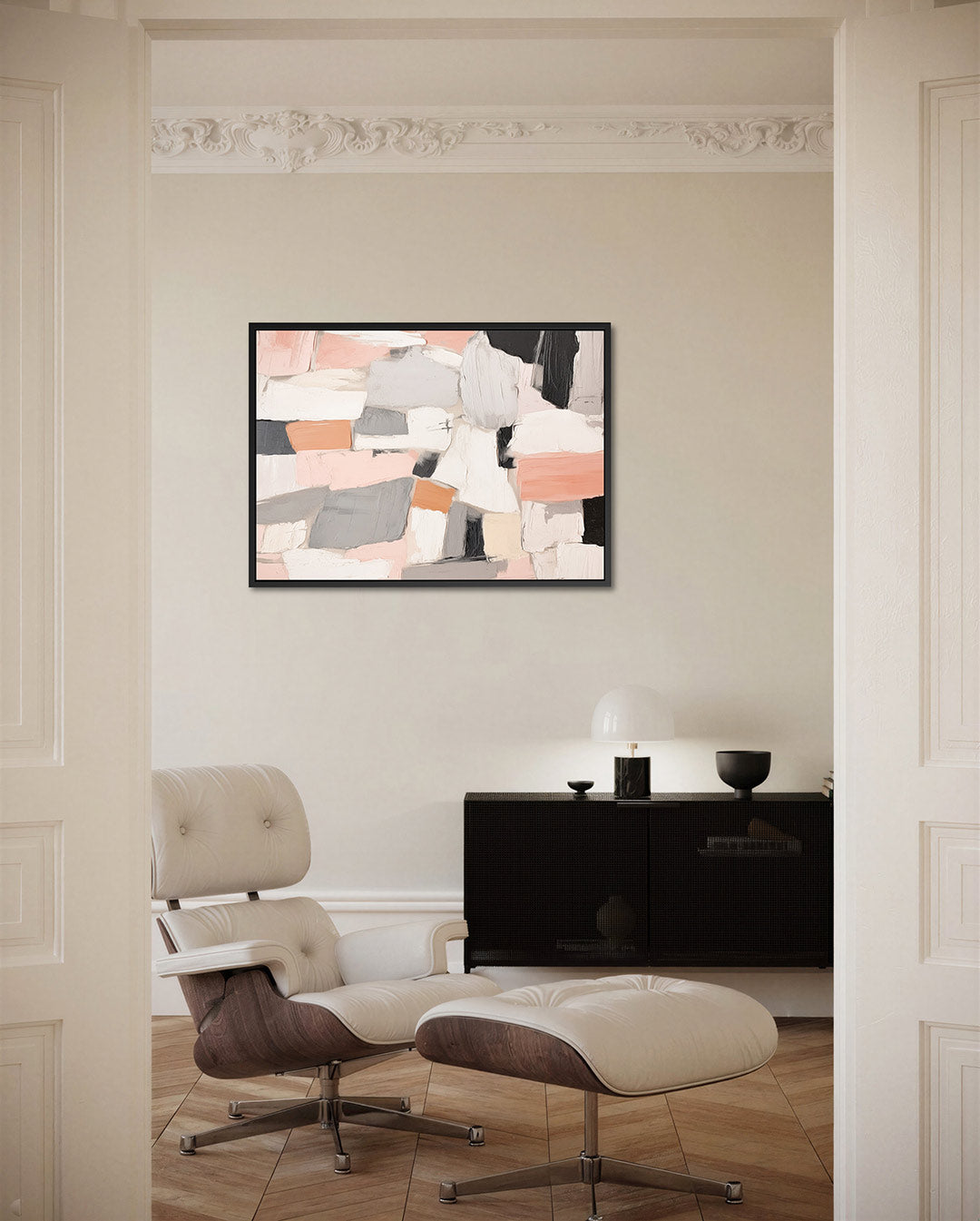 Geometrische kleurencompositie – Geometrische – liggende wanddecoratie