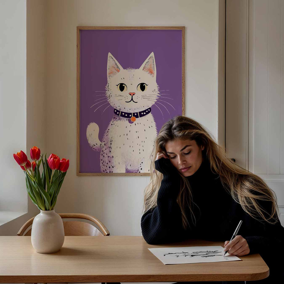 Vrolijke Katteposter – staande muurposter voor de kinderkamer