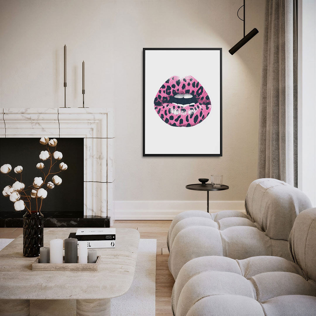 Gedurfde lippenprint – staand wanddecoratie kunstwerk