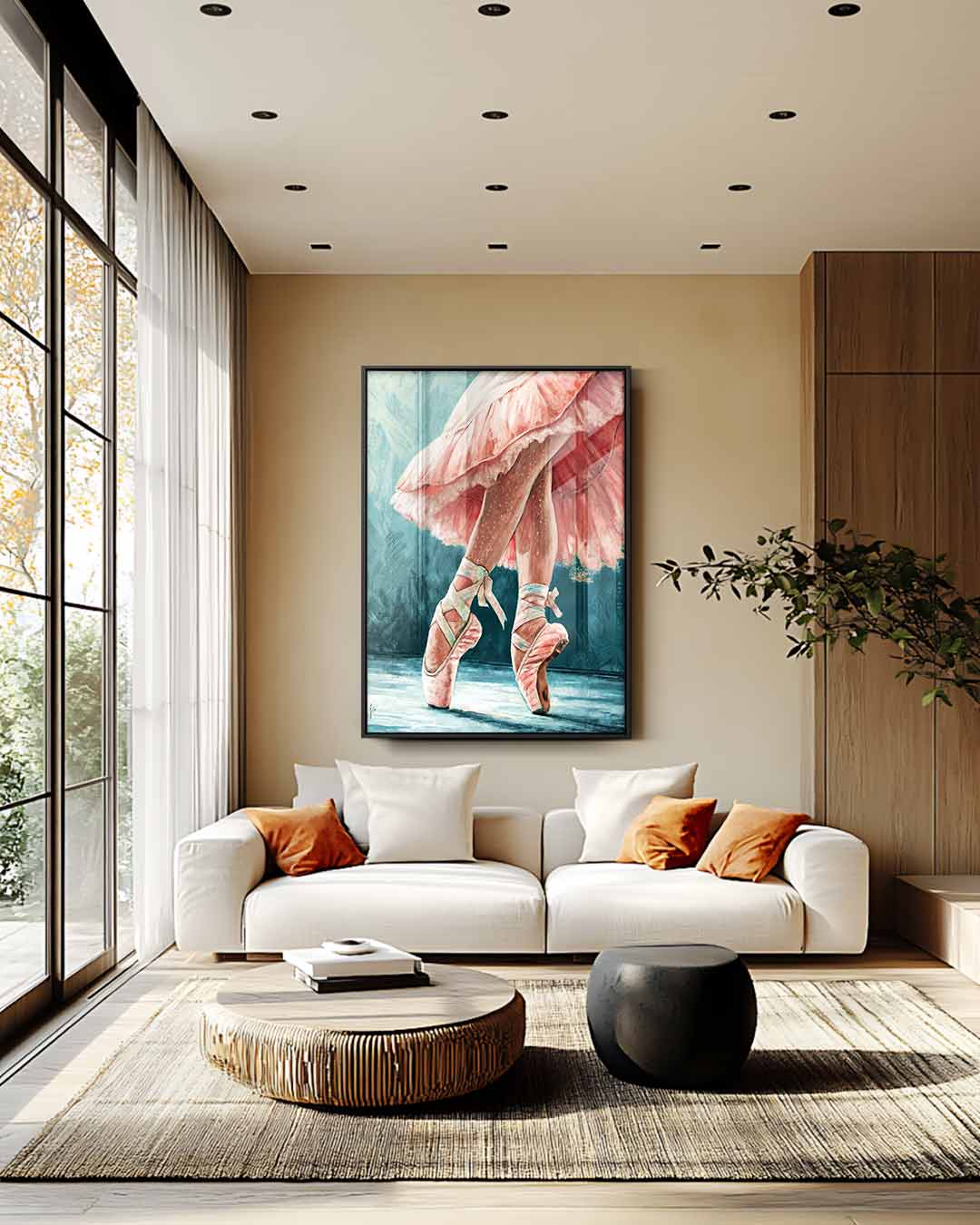 Elegantie in Beweging – plexiglas wanddecoratie in portret formaat