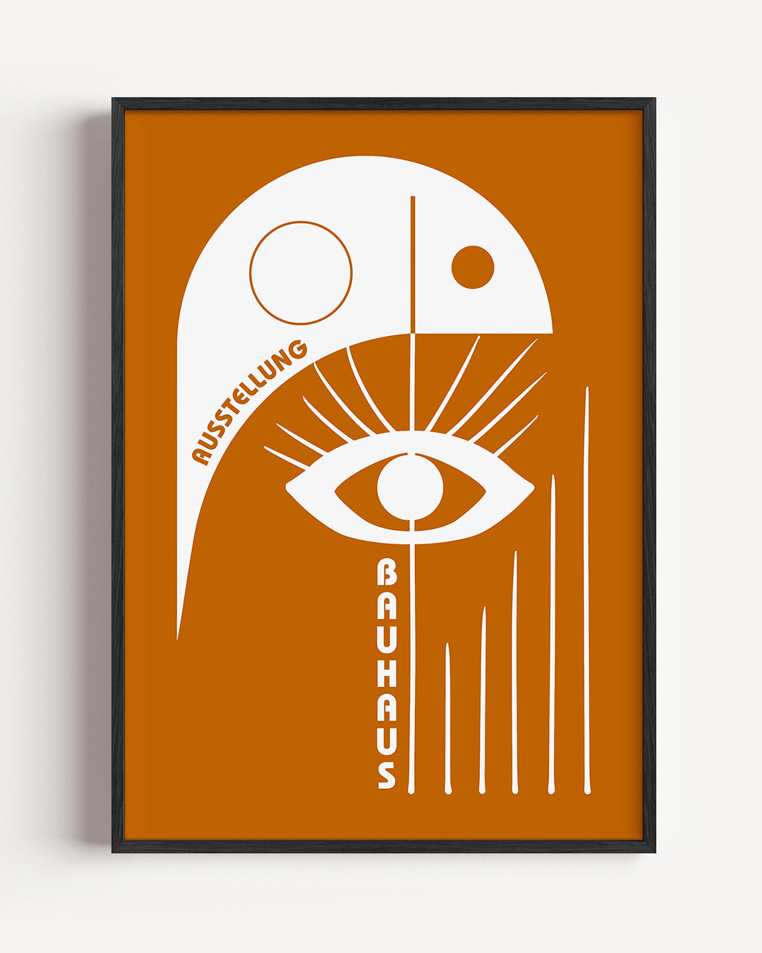 Oog en lijnen – staande Bauhaus poster als wanddecoratie