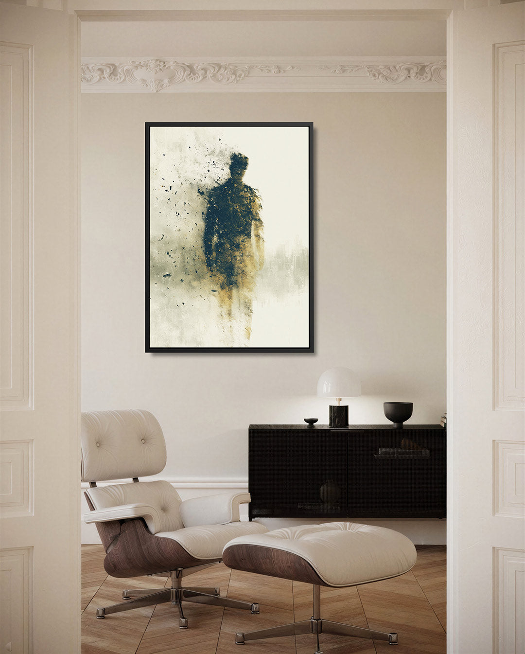 Vervagende silhouet – moderne staande wandkunst