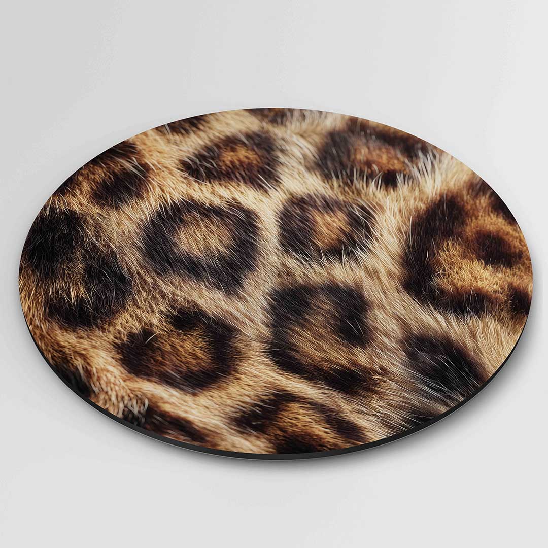 Luipaardprint – ronde safari wanddecoratie van WallArtistic