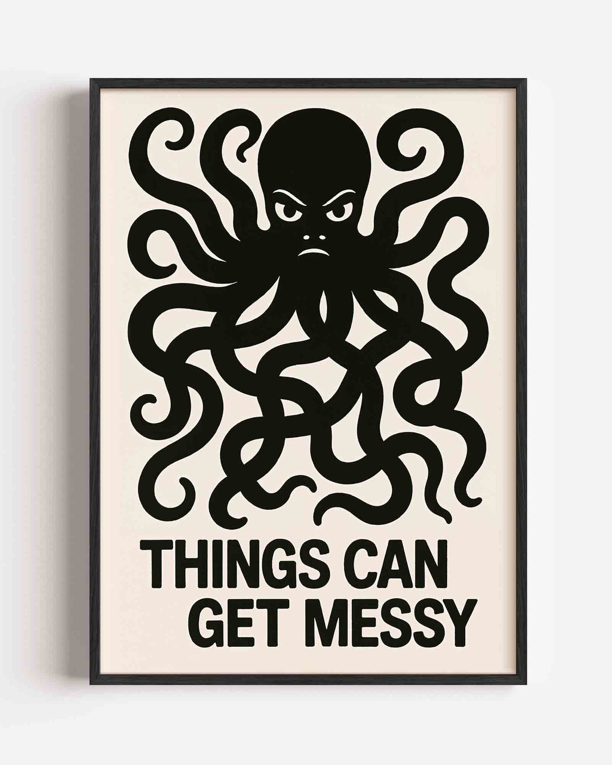 Octopus met tekst – Pop Art en Streetart portret poster als wanddecoratie