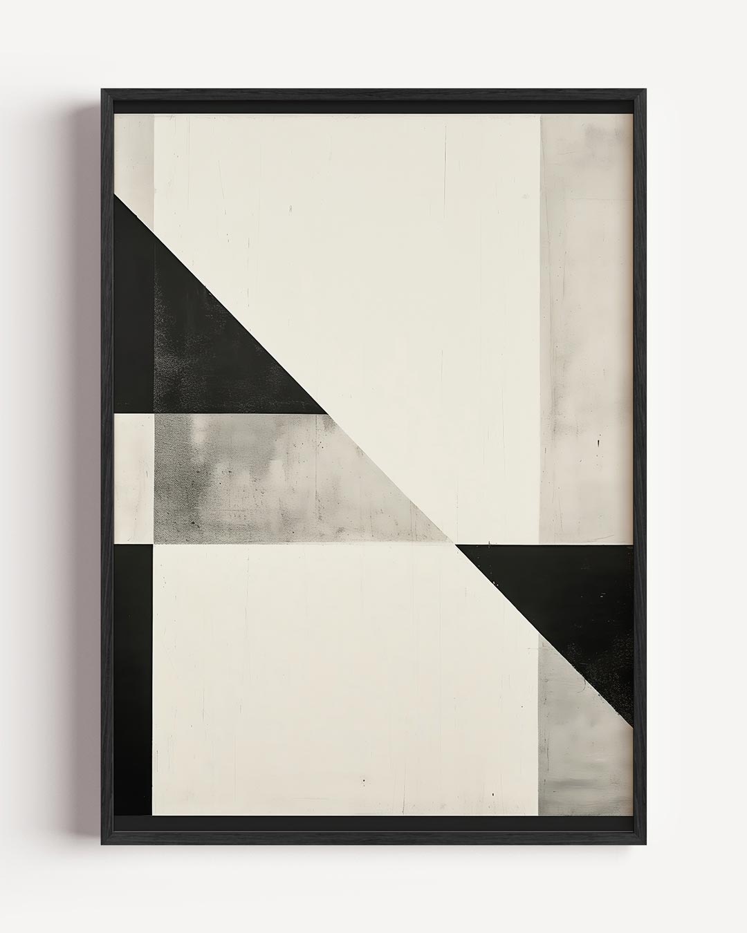 Geometrische Zwart-Wit Kunstposter – abstracte portret poster als wanddecoratie