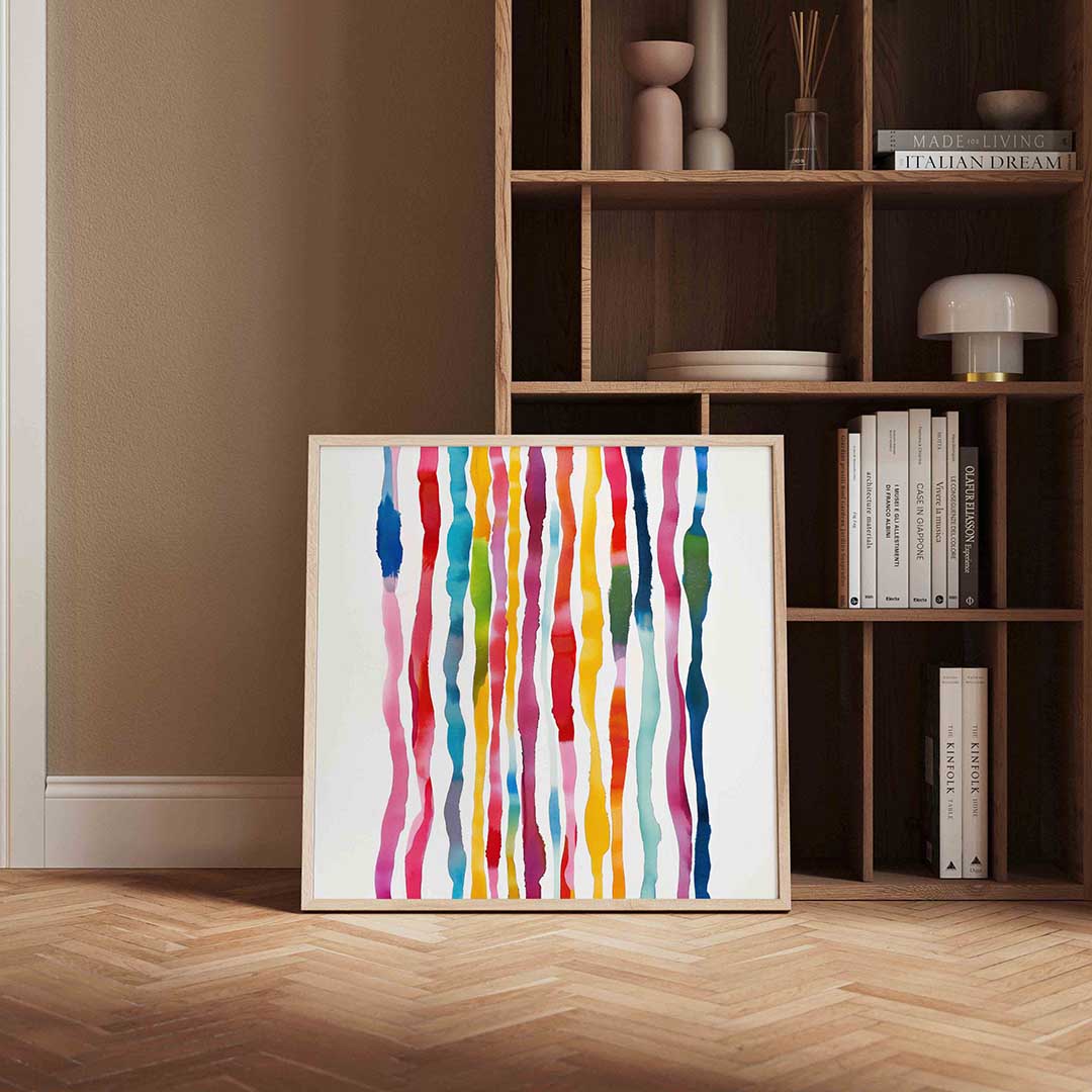 Verticale strepen – vierkante design wanddecoratie van WallArtistic