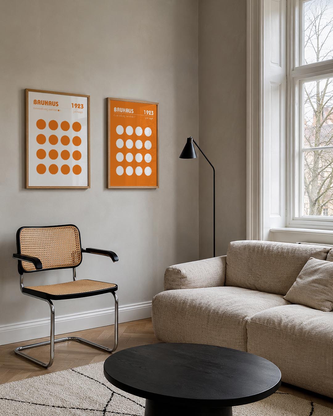 Oranje cirkelritme Posterset